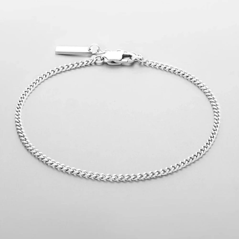 MINIMAL CUBAN CHAIN BRACELET (Silver)