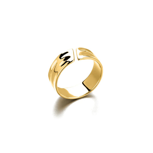 MINIMAL TEXTURE ADJUSTABLE RING (Gold)