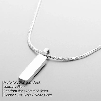 SQUARE PENDANT NECKLACE (Silver)